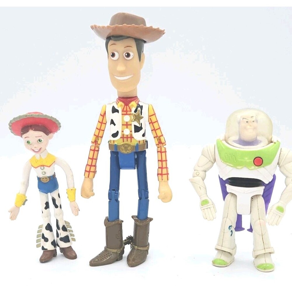 Disney Pixar Toy Story Figure Lot Woody w Hat Buzz Lightyear Jessie Mattel 3pc